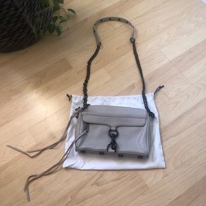 Rebecca Minkoff Mini M.A.C. Leather Crossbody Bag | Grey/Black